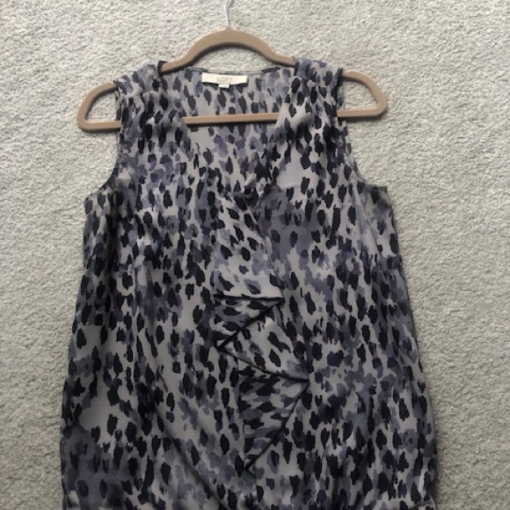 Loft -Sleeveless Animal Print Blouse
